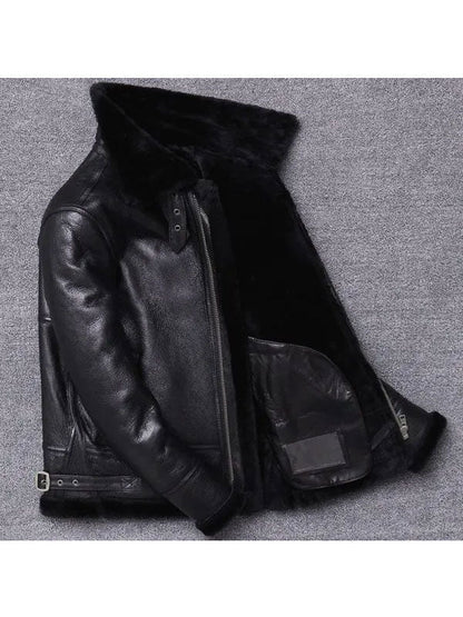 Men Sheepskin Winter Fur Coat Jacket